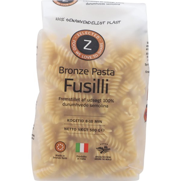 Produktbillede af Pasta Fusili 500g Zelected på tilbud i premium kvalitet