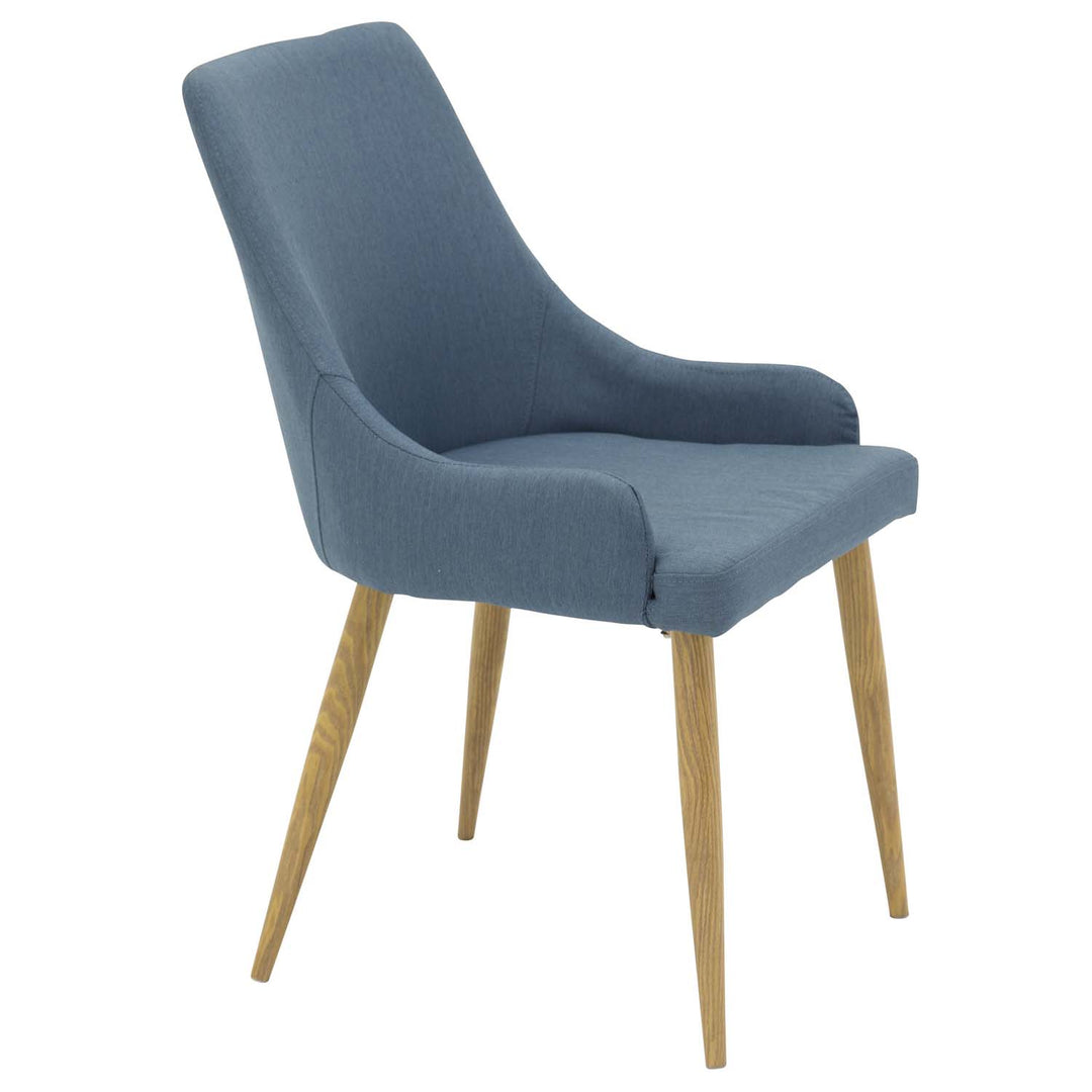 VENTURE DESIGN Plaza spisebordsstol m. armlæn blå polyester og metal
