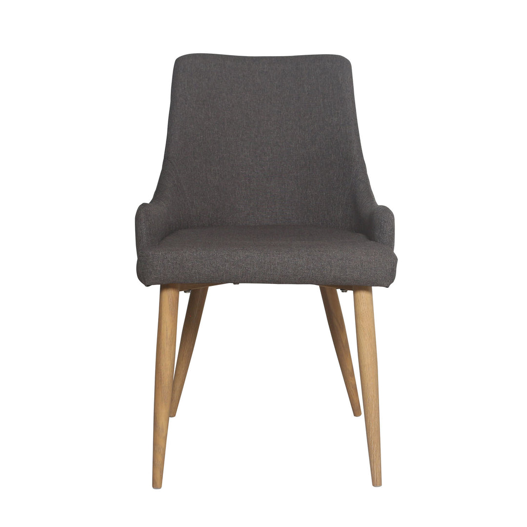 VENTURE DESIGN Plaza spisebordsstol m. armlæn mørkegrå polyester og metal