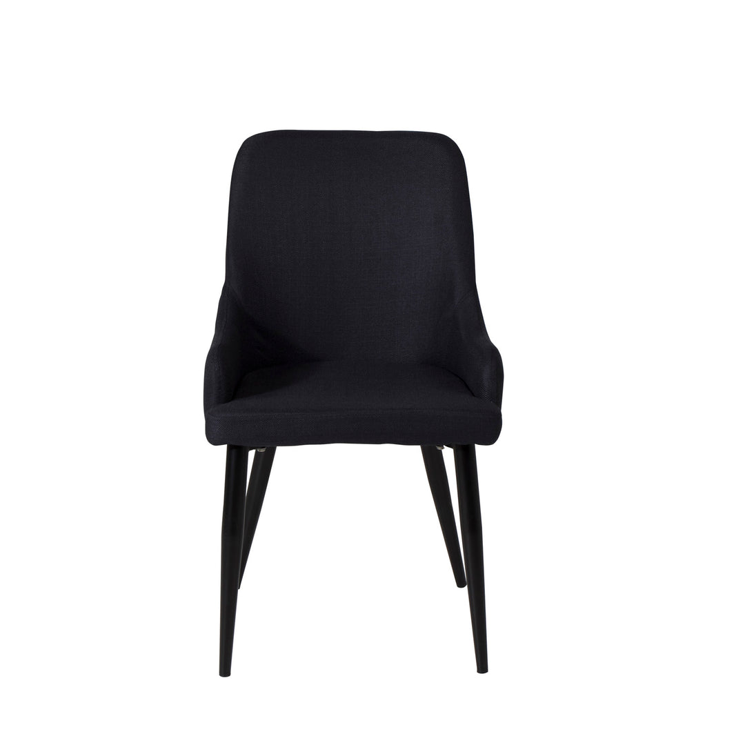 VENTURE DESIGN Plaza spisebordsstol m. armlæn sort polyester og sort metal