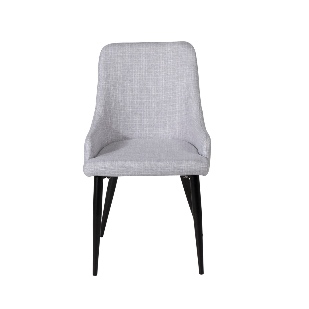 Produktbillede af VENTURE DESIGN Plaza spisebordsstol m. armlæn lysegrå polyester og sort metal i premium kvalitet