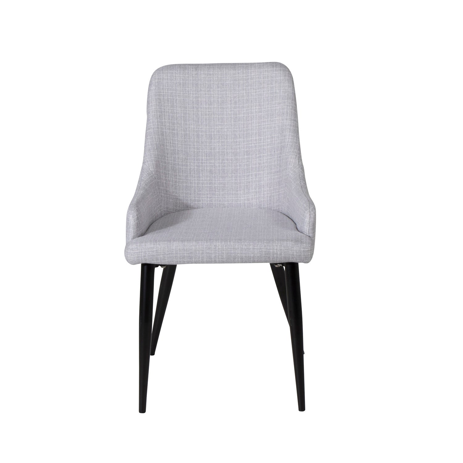 Produktbillede af VENTURE DESIGN Plaza spisebordsstol m. armlæn lysegrå polyester og sort metal i premium kvalitet