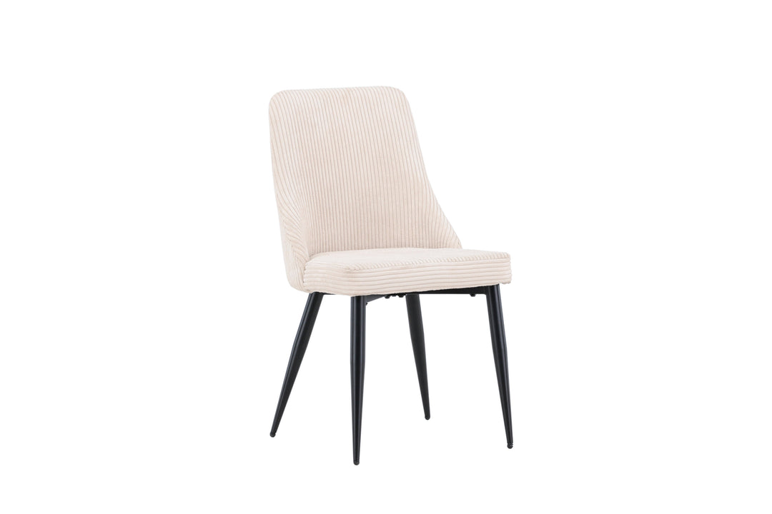 VENTURE DESIGN Leone spisebordsstol beige polyester fløjl og sort stål