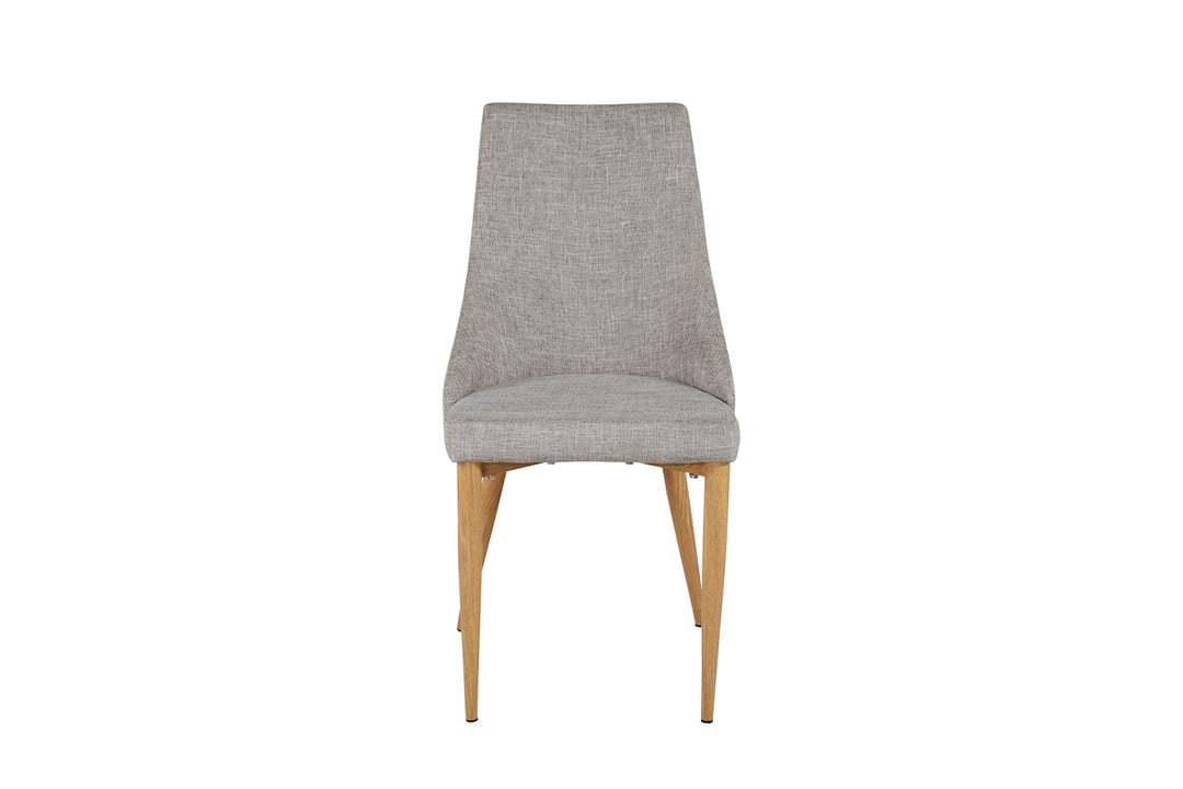 VENTURE DESIGN Leone spisebordsstol m. armlæn lysegrå polyester og natur metal