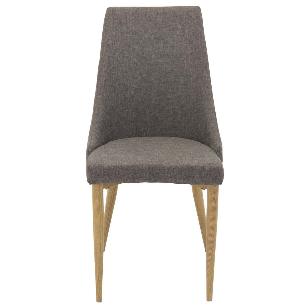 VENTURE DESIGN Leone spisebordsstol m. armlæn mørkegrå polyester og natur metal