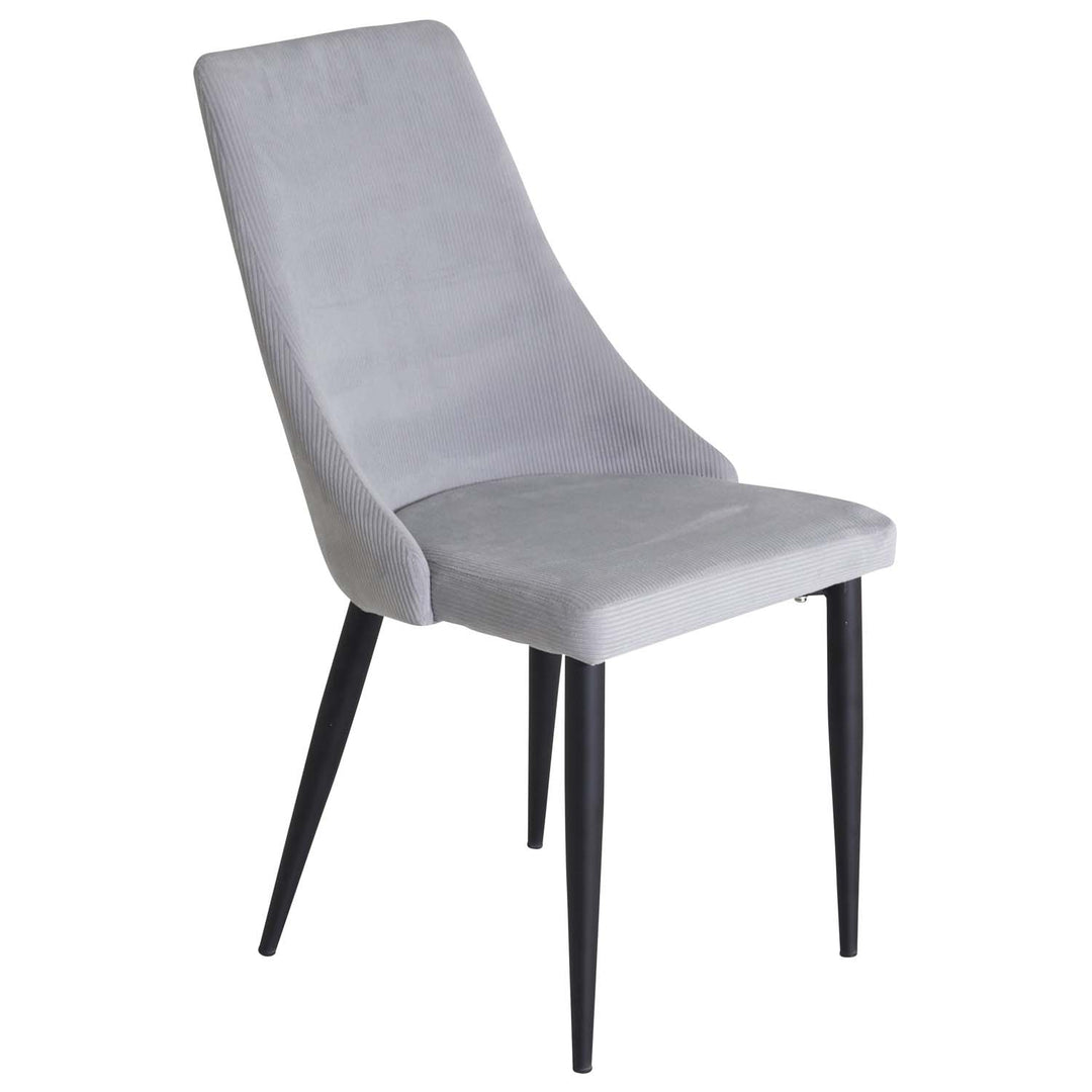 VENTURE DESIGN Leone spisebordsstol m. armlæn lysegrå fløjl og sort metal