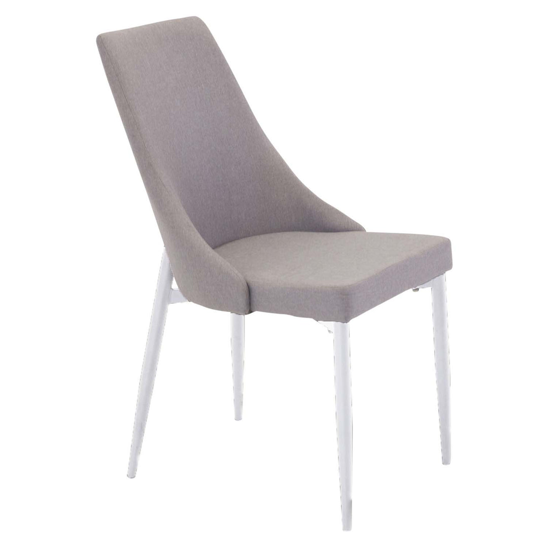 VENTURE DESIGN Leone 2.0 spisebordsstol m. armlæn grå polyester og hvid metal