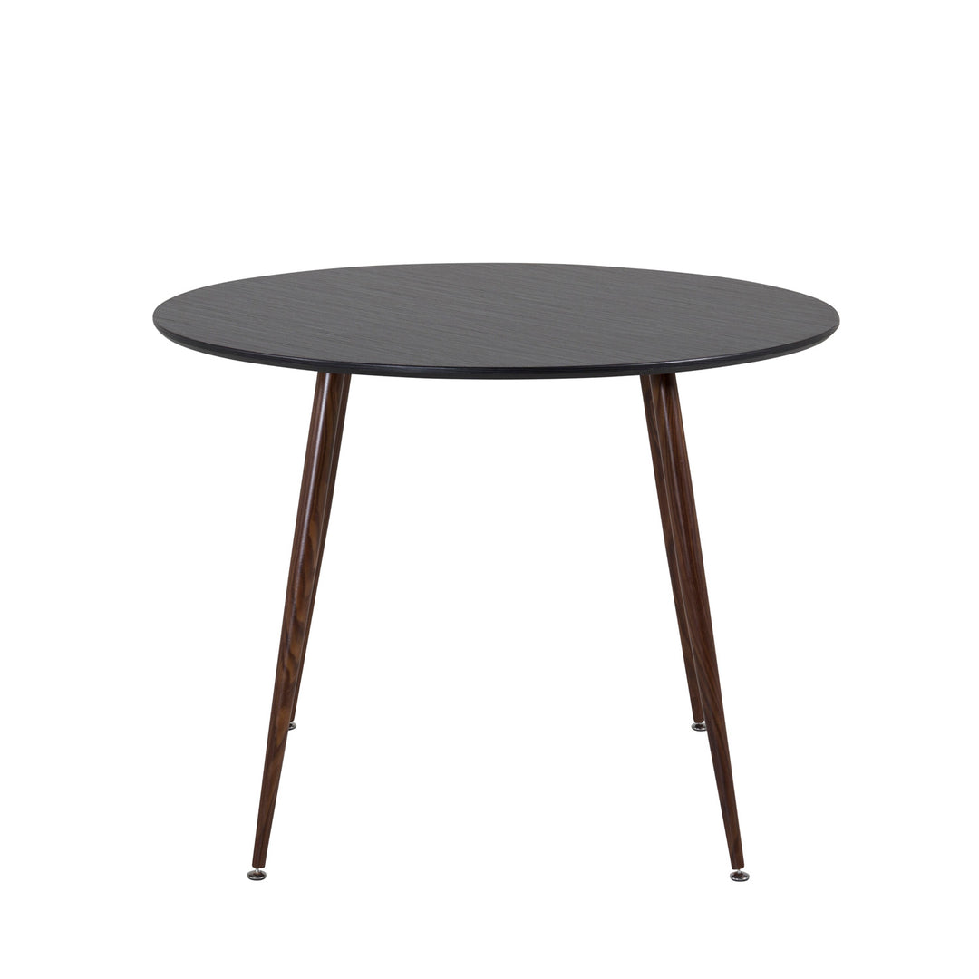 VENTURE DESIGN Plaza spisebord sort MDF og valnøddefolie metal Ø100
