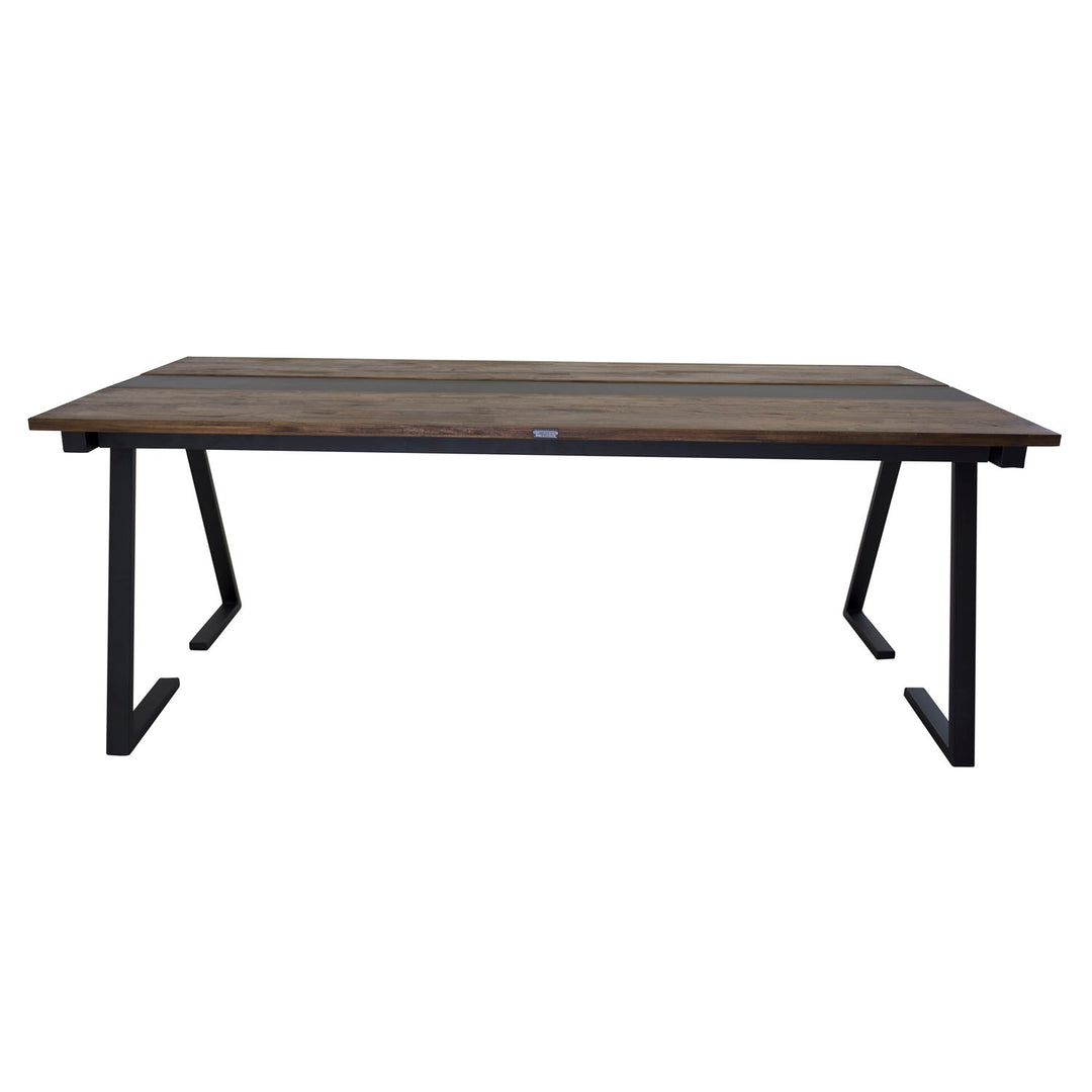VENTURE DESIGN Jakarta spisebord brun teaktræ og sort metal 200x90