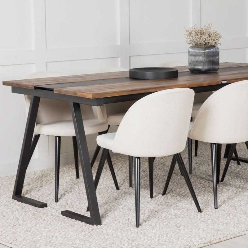 tilbud på Puntos spisebord i teaktræ og metal, 90 x 200 cm. Billigt udsalg! Hurtig levering: 1-2 hverdage. Varenummer: 3NDC-5455. Spar op til 55%.