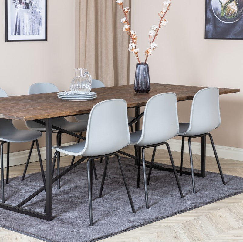 Produktbillede af Pucol Spisebord i teaktræ og metal 100 x 250 cm. på tilbud i høj kvalitet