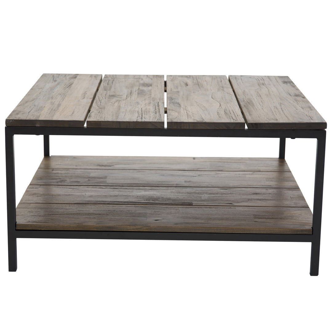 VENTURE DESIGN Padang sofabord m. 1 hylde brun træ og metal 80x80