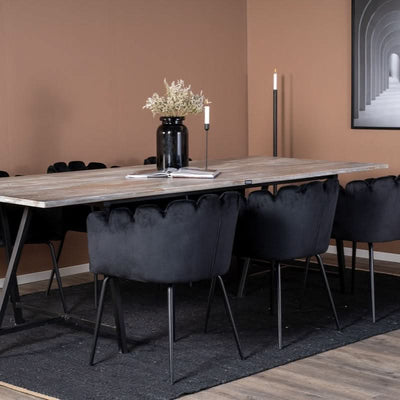 tilbud på Poios spisebord i teaktræ og metal, 100 x 250 cm. Billigt udsalg! Hurtig levering: 1-2 hverdage. Varenummer: 3NDC-5453. Spar op til 53%.
