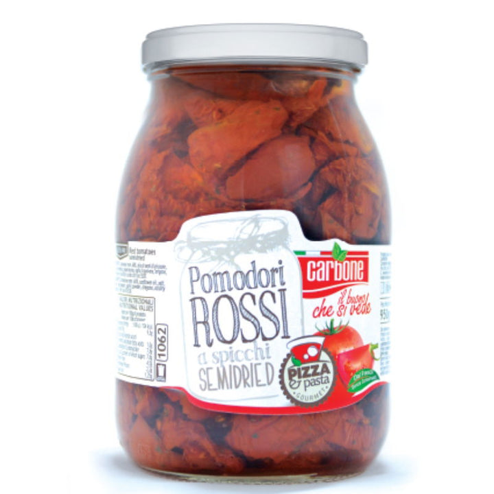 Produktbillede af Tomater Semi Tørre Blomme Kvarte Røde 950 g på tilbud – premium kvalitet og detaljer