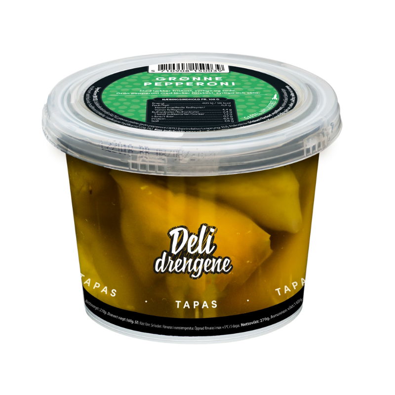 Produktbillede af Grønne Pepperoni Med Friskost 270g 160g Drænet på tilbud i premium kvalitet