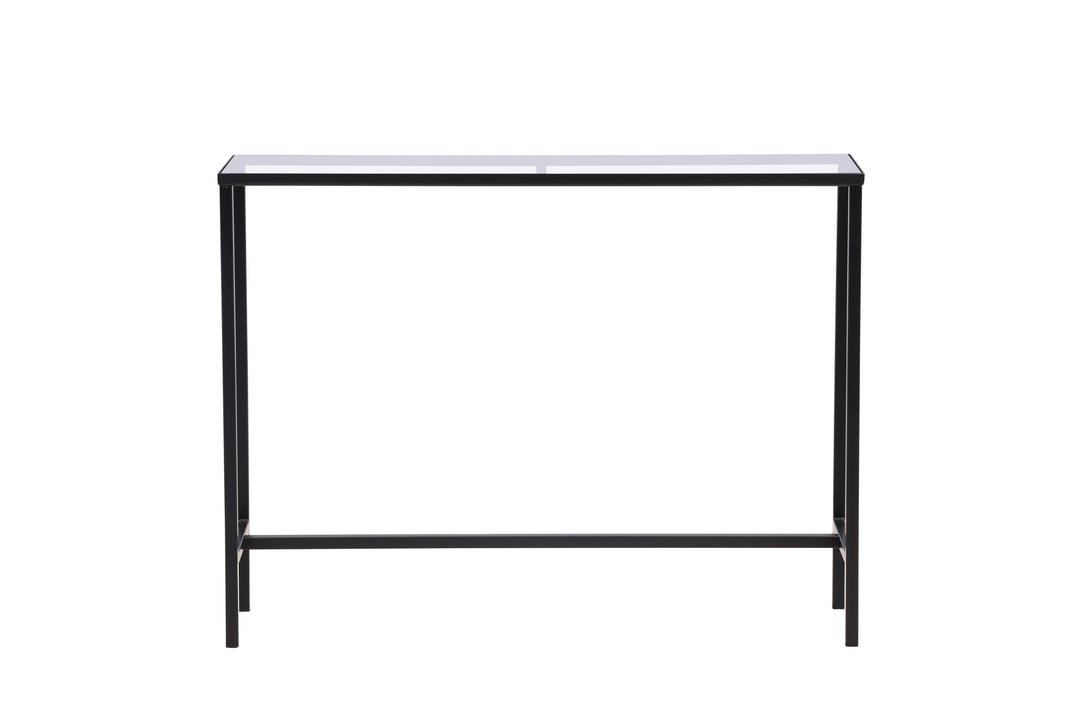 VENTURE DESIGN Dipp konsolbord rektangulær klar glas og sort stål 100x30