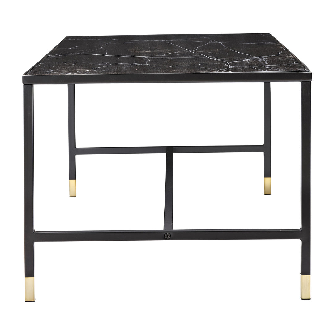 VENTURE DESIGN Dipp sofabord sort glas og metal 130x60