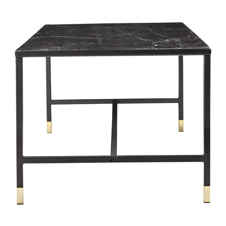 VENTURE DESIGN Dipp sofabord sort glas og metal 130x60