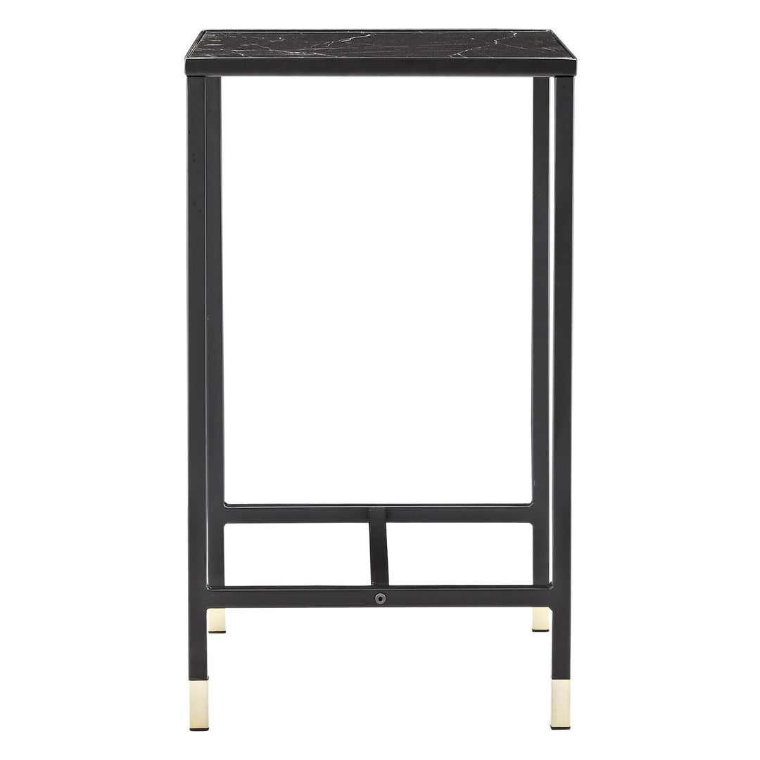 VENTURE DESIGN Dipp sidebord sort glas og metal 40x40