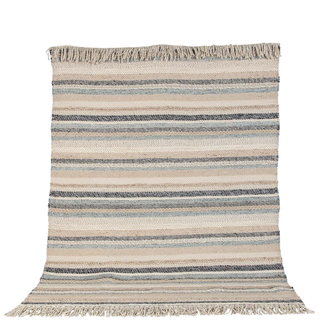 VENTURE DESIGN Gudha gulvtæppe beige og blå uld 170x240