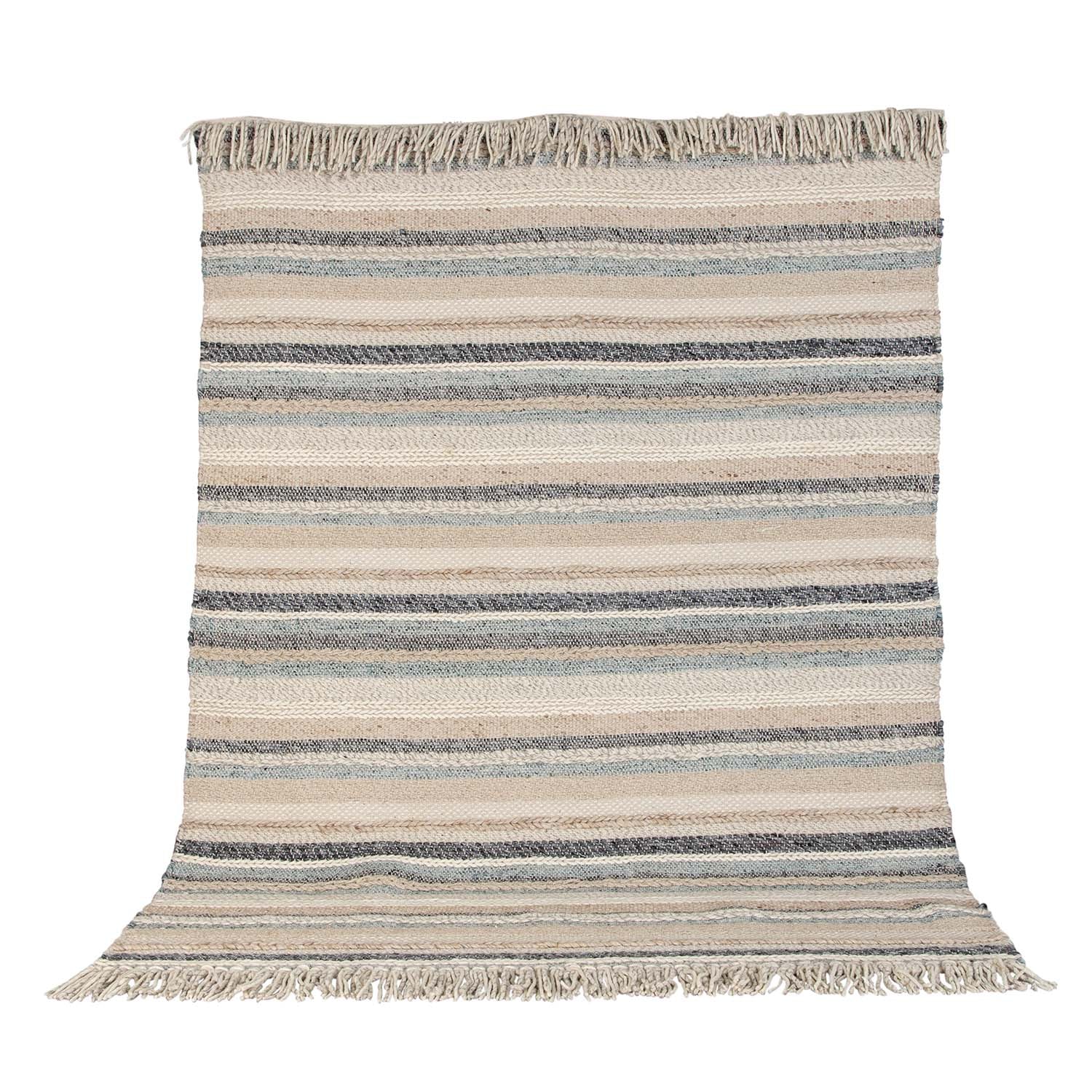 Produktbillede af VENTURE DESIGN Gudha gulvtæppe beige og blå uld 200x300 i premium kvalitet