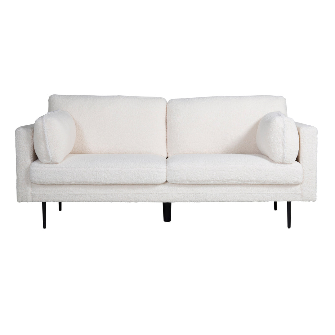 VENTURE DESIGN Boom 3 pers. sofa hvid bamsestof polyester og sort metal