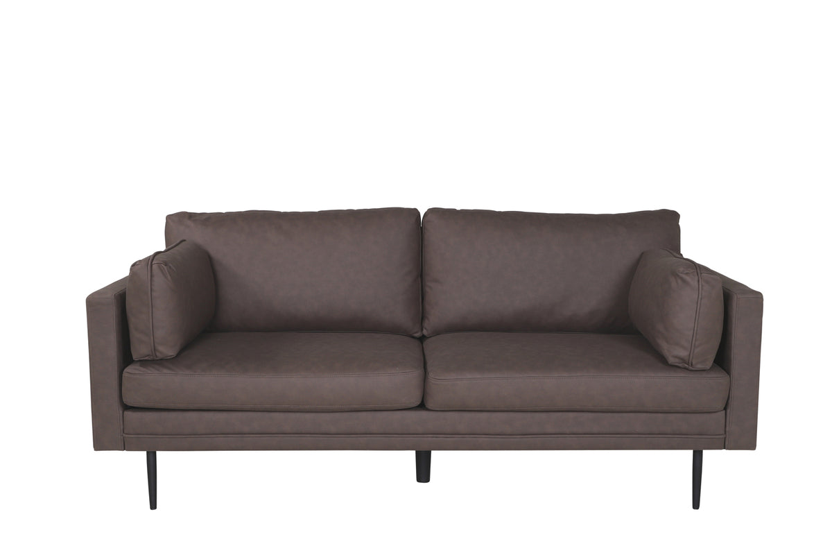 Produktbillede af VENTURE DESIGN Boom 3 pers. sofa brun mikrofiber og sort stål i premium kvalitet