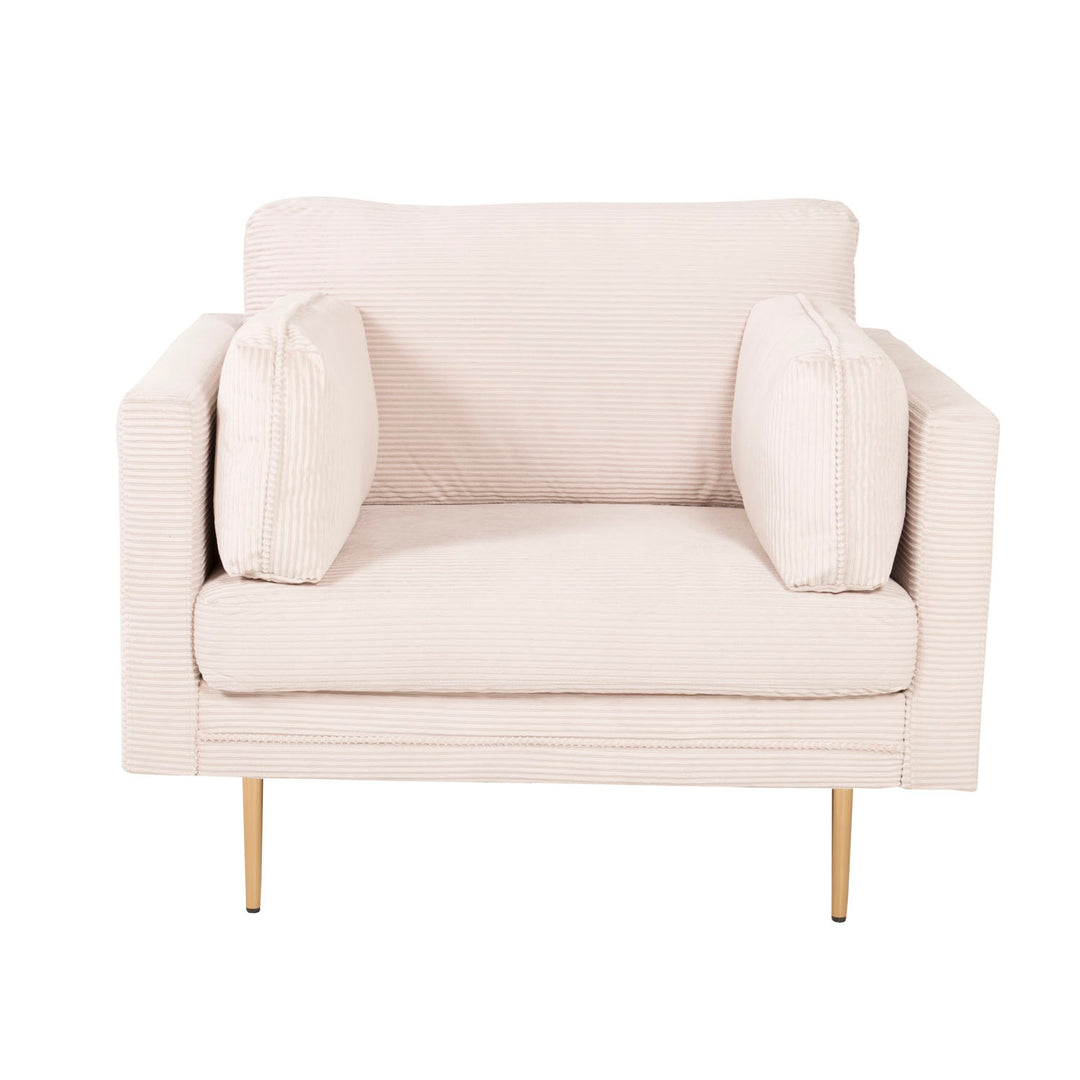 VENTURE DESIGN Boom lænestol m. armlæn beige polyester og metal