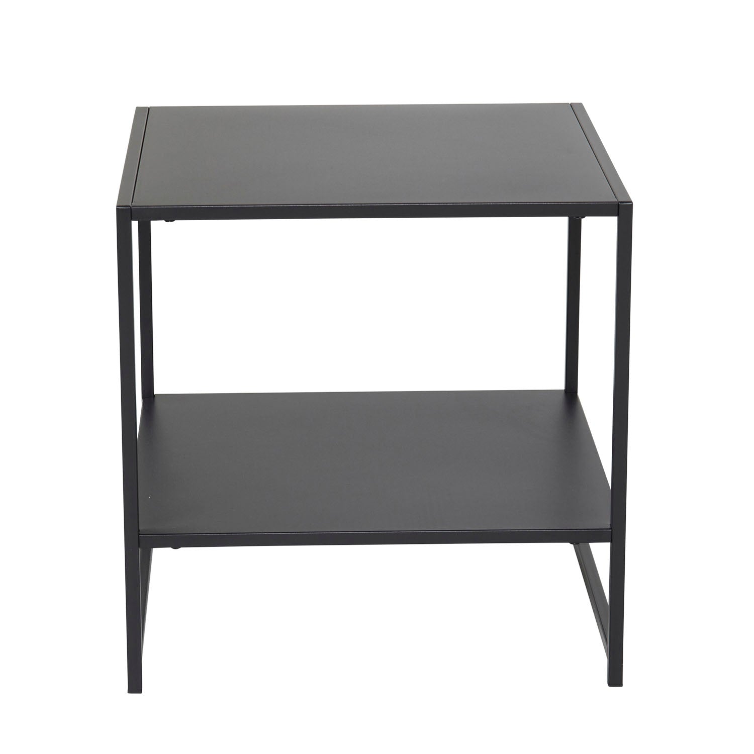 Produktbillede af VENTURE DESIGN Staal sidebord m. hylde sort stål 50,8x50,8 i premium kvalitet