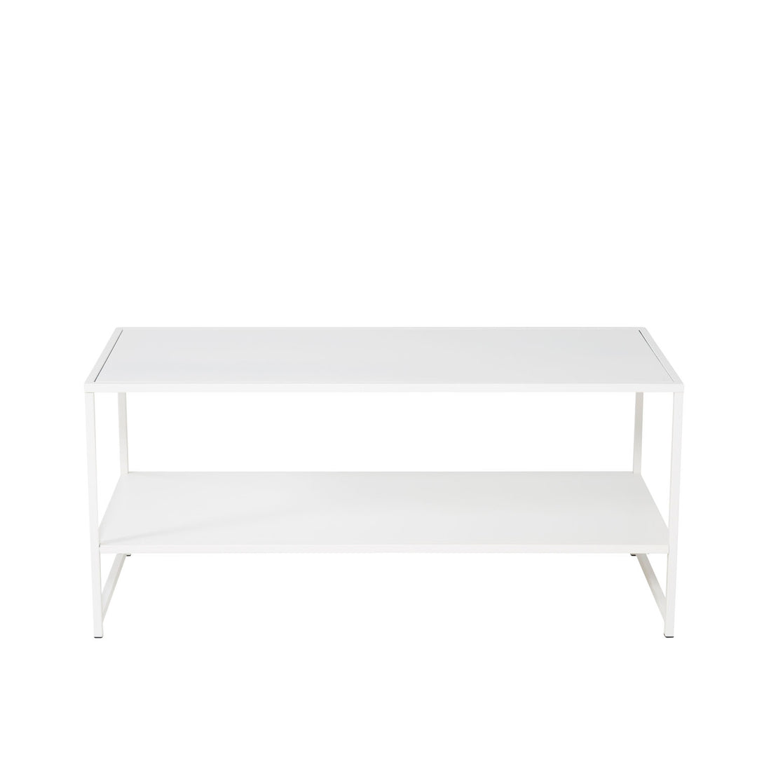 VENTURE DESIGN Staal sofabord m. hylde hvid stål 101,6x43,2