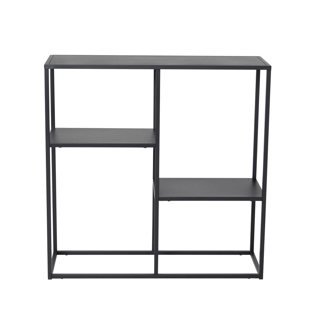 VENTURE DESIGN Staal konsolbord m. 2 hylder sort stål 80x26