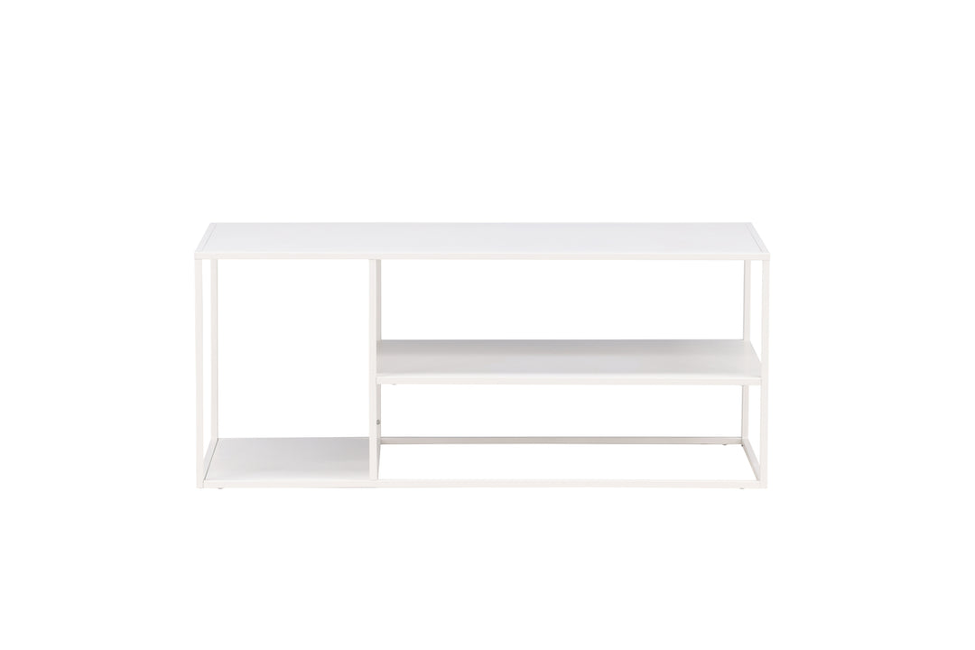 VENTURE DESIGN Staal sofabord m. hylde hvid stål 120x50