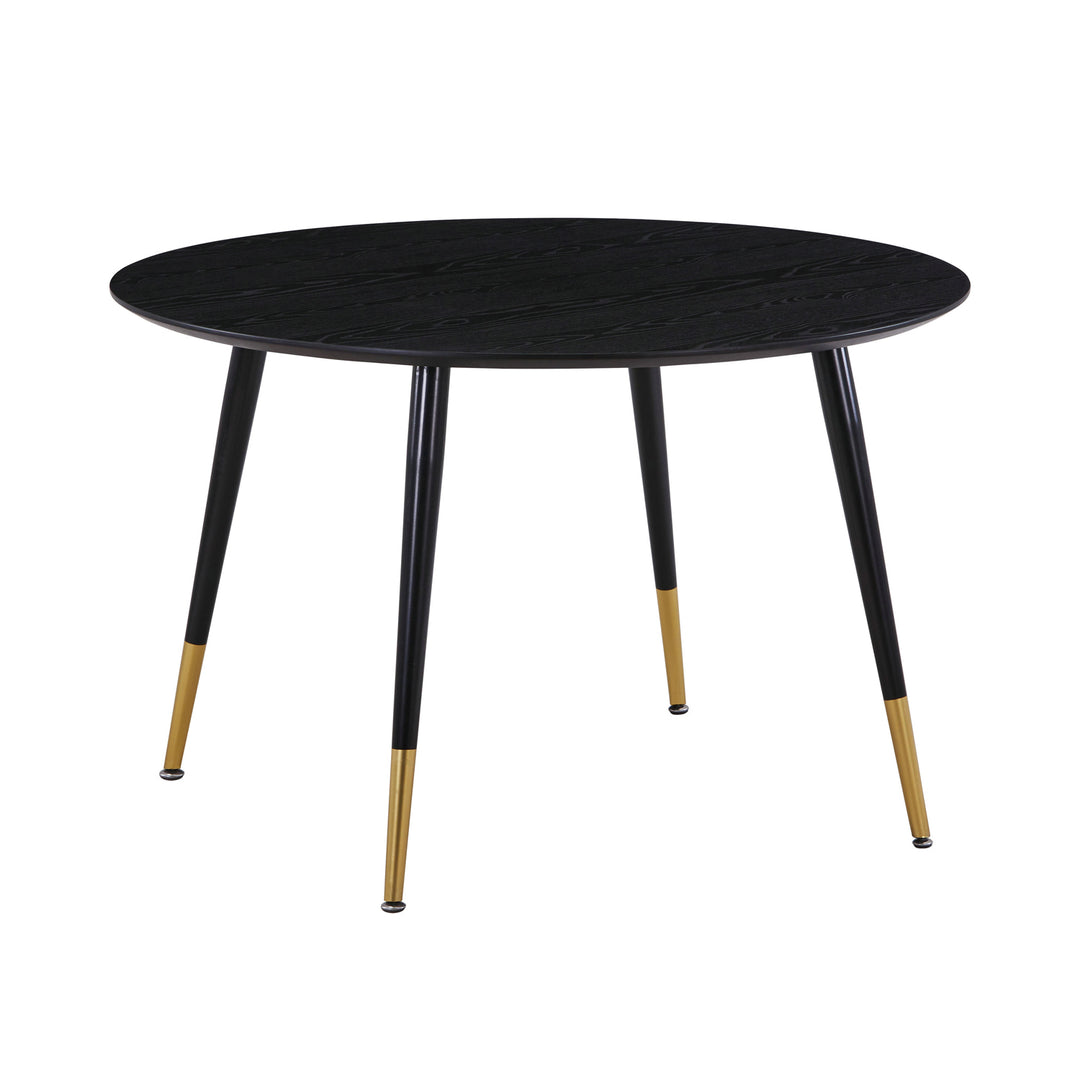 Produktbillede af VENTURE DESIGN Dipp spisebord sort MDF og messing/sort metal Ø115 i premium kvalitet