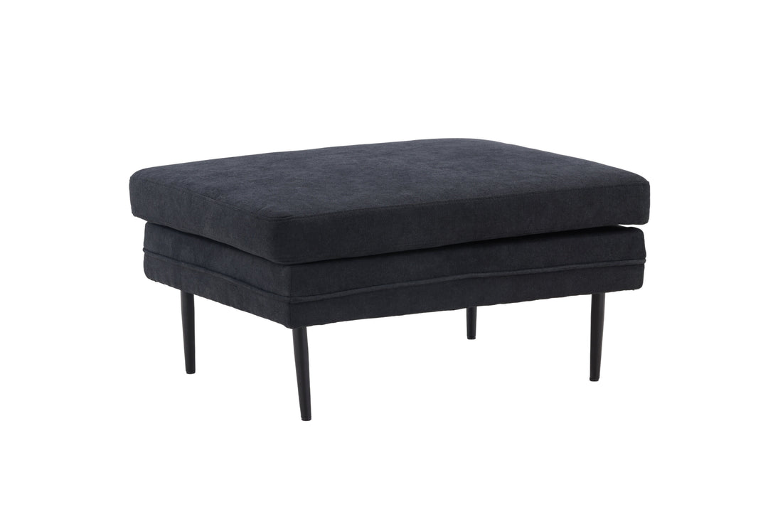 VENTURE DESIGN Boom puf rektangulær sort polyester stof og stål 90x70