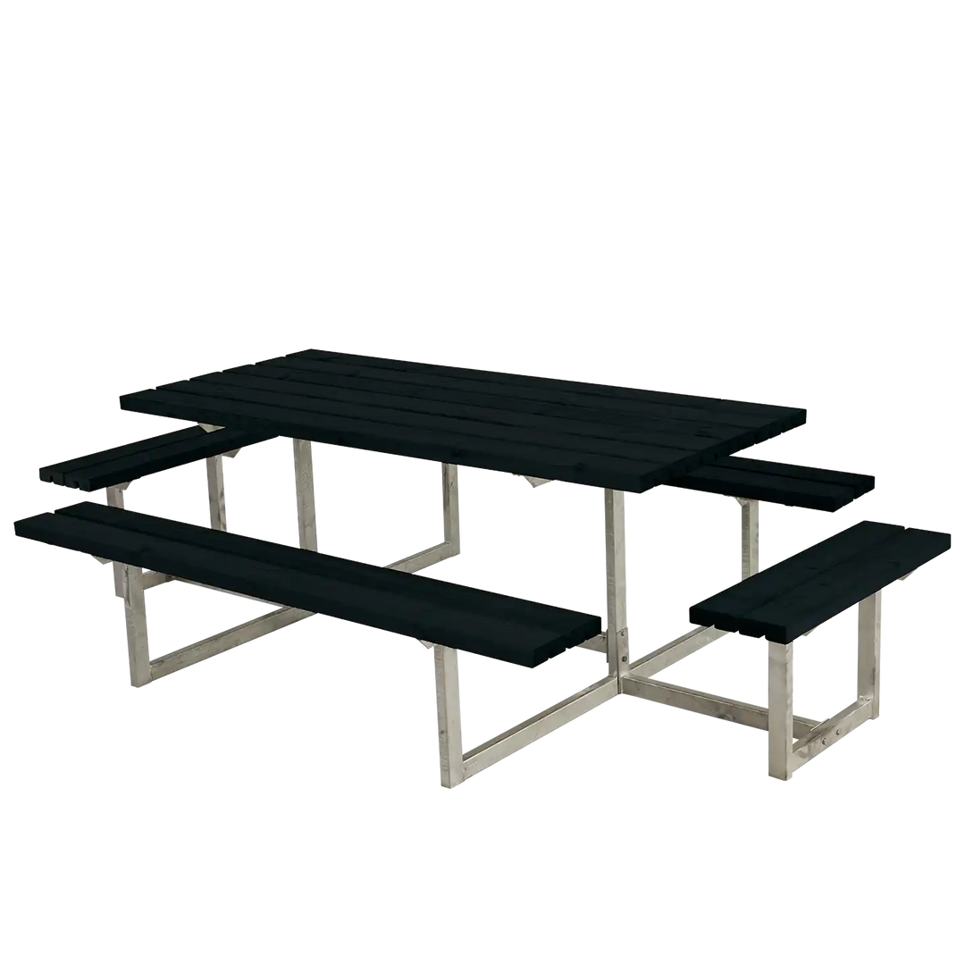 Produktbillede af PLUS BASIC BORD/BÆNKESÆT M/2 PÅBYGNINGER SORT 260 CM i premium kvalitet
