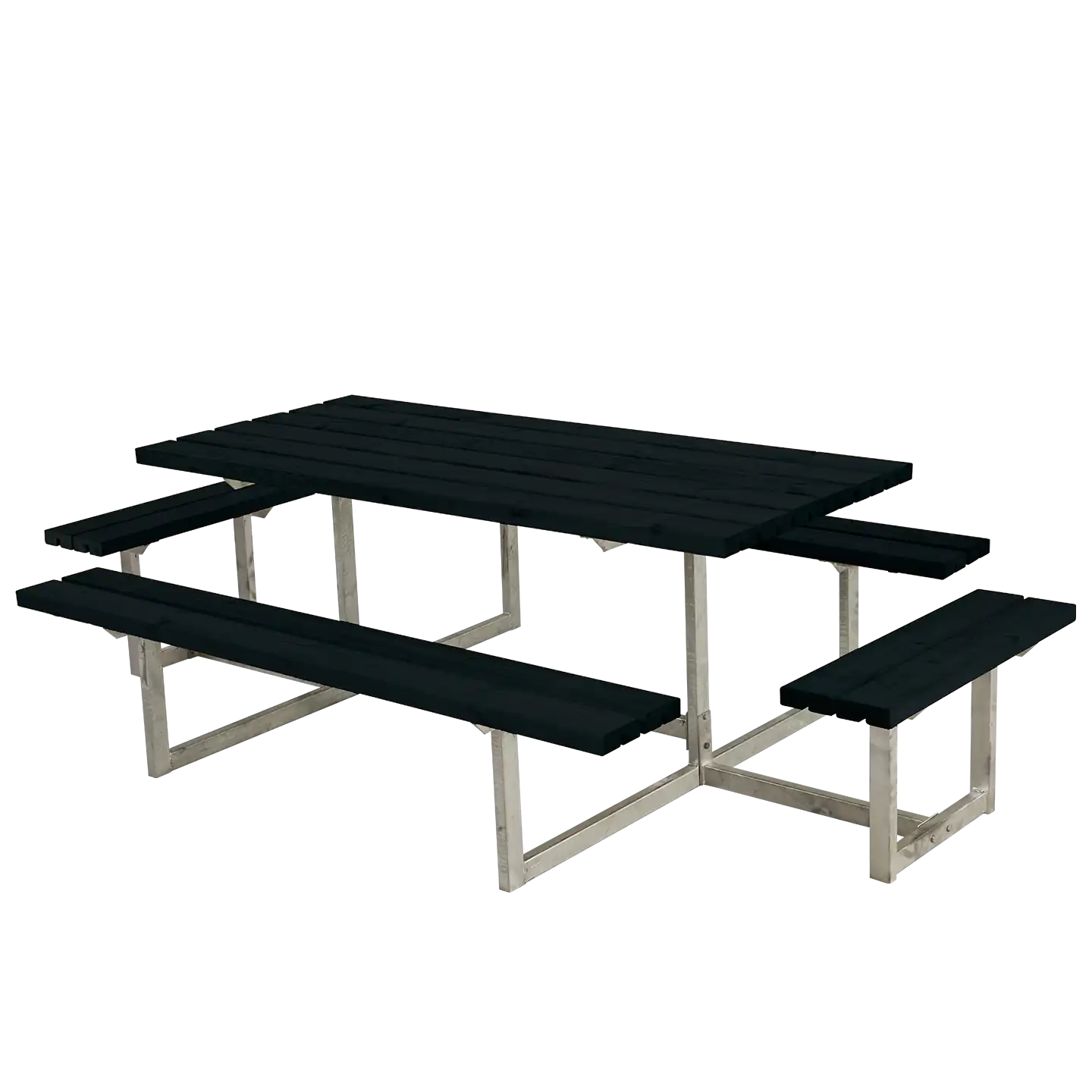 Produktbillede af PLUS BASIC BORD/BÆNKESÆT M/2 PÅBYGNINGER SORT 260 CM i premium kvalitet