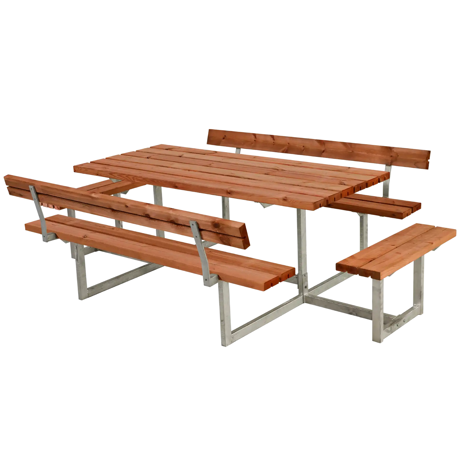 Produktbillede af PLUS BASIC BORD/BÆNKESÆT M/2 RYGLÆN OG 2 PÅBYGNINGER TEAK 260 i premium kvalitet
