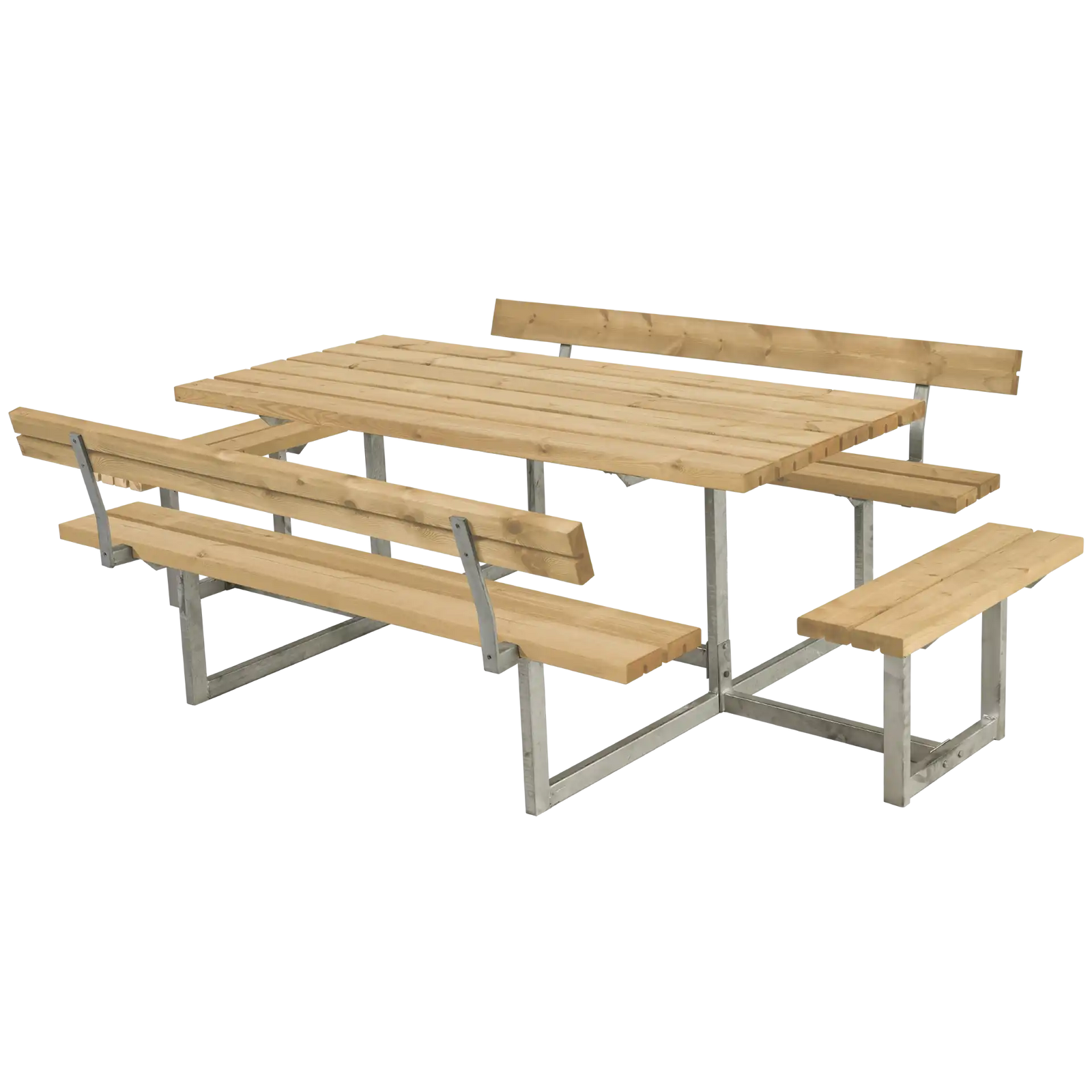 Produktbillede af PLUS BASIC BORD/BÆNKESÆT M/2 RYGLÆN OG 2 PÅBYGNINGER THERMOWOOD ® 260 i premium kvalitet