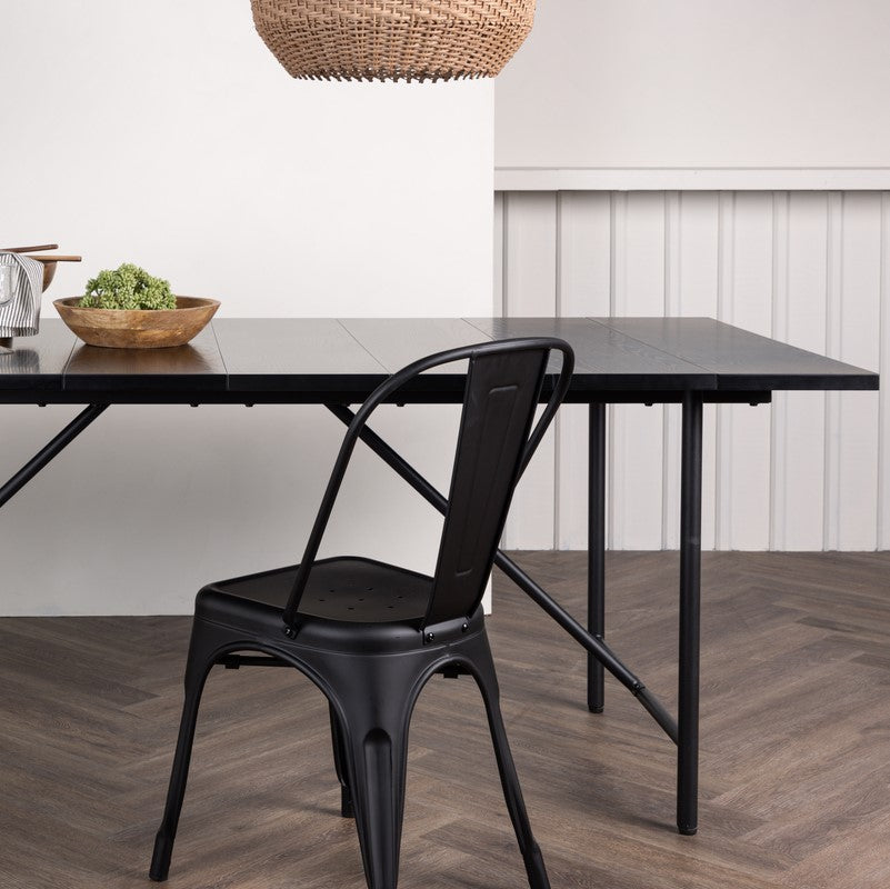 Produktbillede af Calma- Spisebord i fineret sort eg rektangulær 90 x 200 cm. på tilbud i høj kvalitet