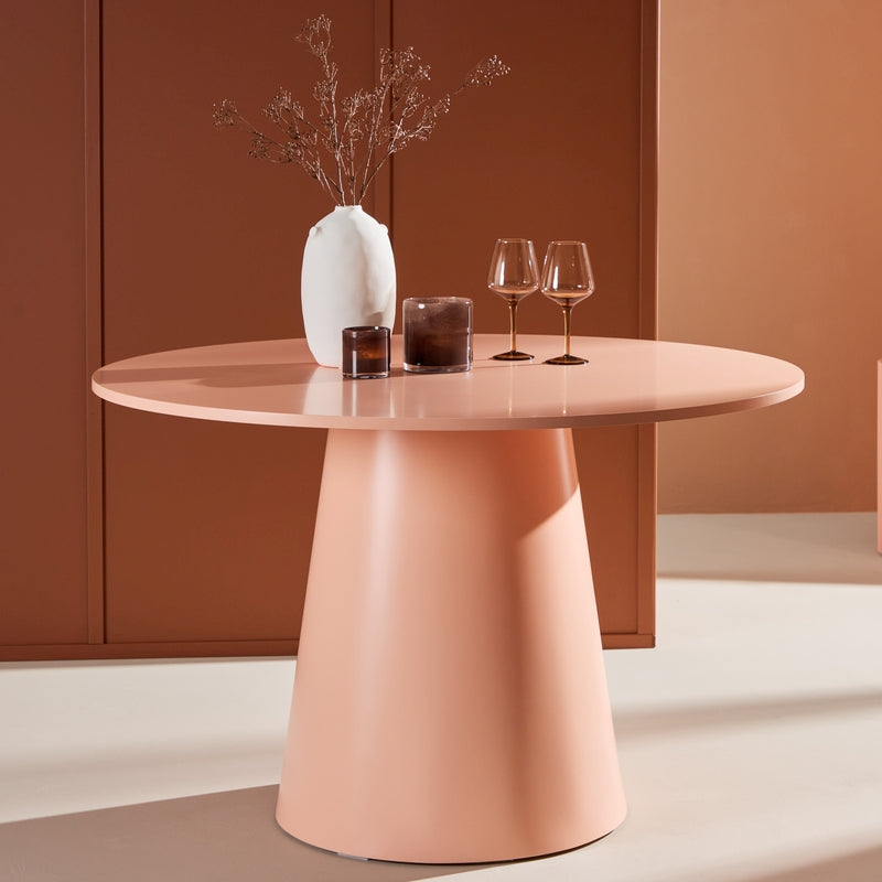 Produktbillede af Pastello Spisebord i rosafarvet MDF diameter 110 cm. på tilbud i høj kvalitet