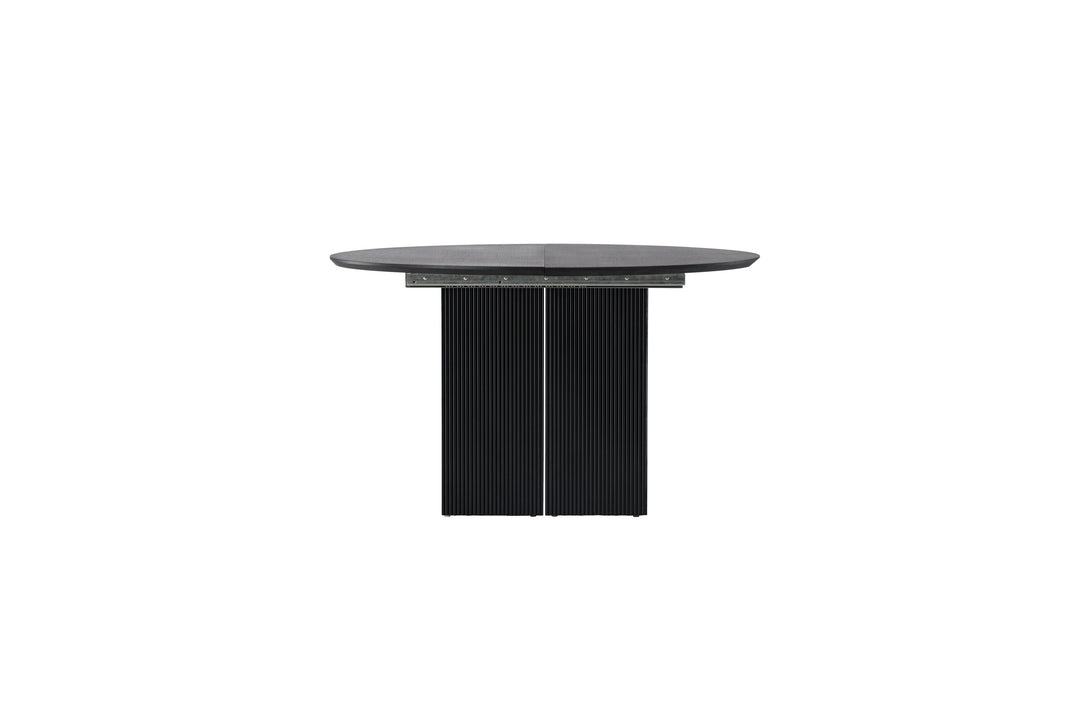 VENTURE DESIGN Matilda spisebord m. udtræk sort MDF med finér Ø130/180