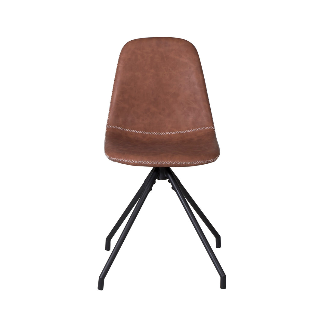 VENTURE DESIGN Polar spisebordsstol m. drejefunktion brun PU og sort metal