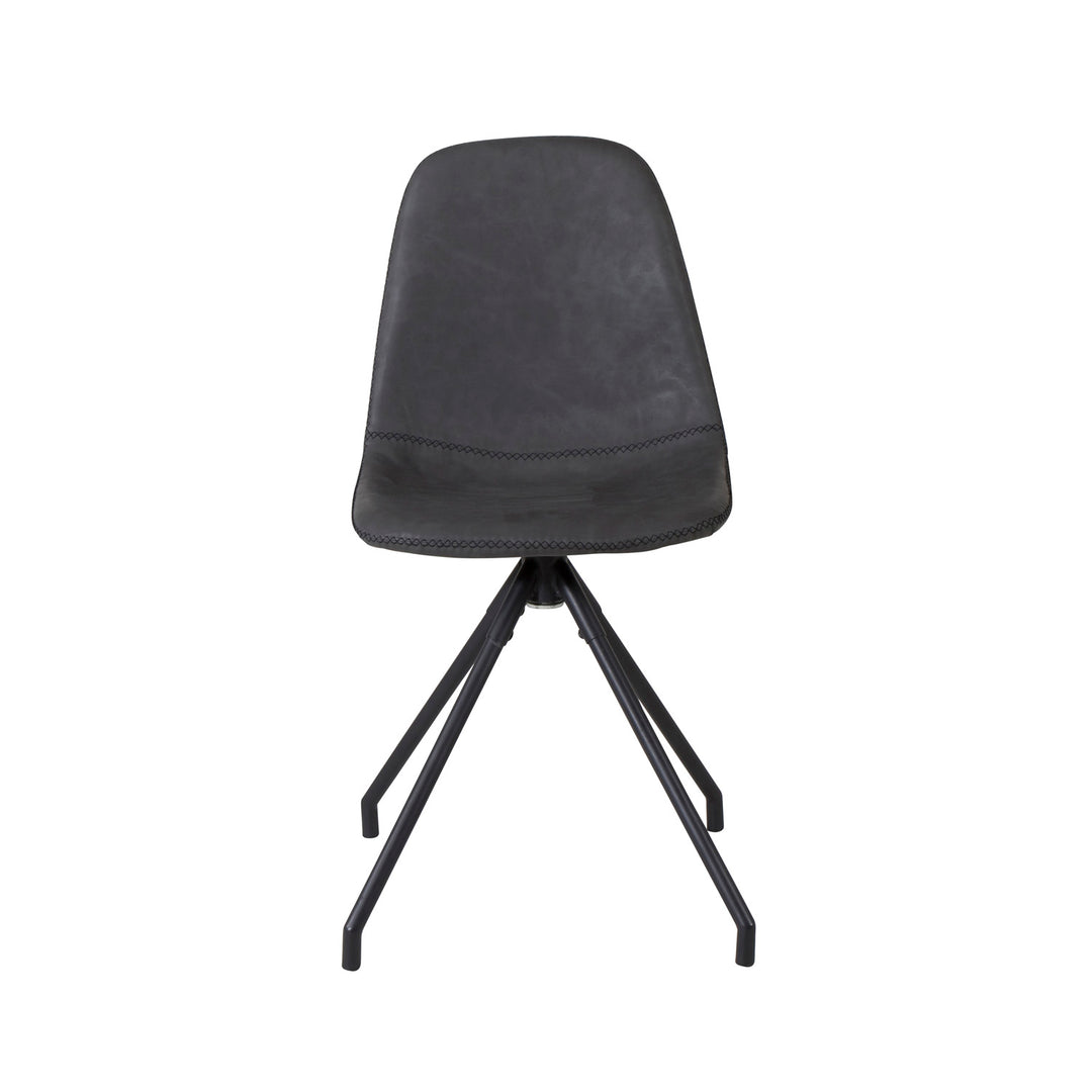 Produktbillede af VENTURE DESIGN Polar spisebordsstol m. drejefunktion sort PU og sort metal i premium kvalitet