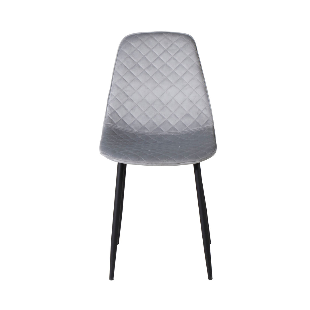 VENTURE DESIGN Polar Diamond spisebordsstol grå velour og sort metal