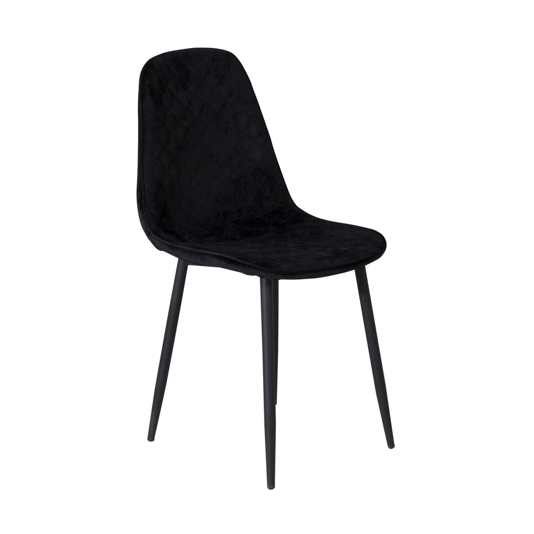 VENTURE DESIGN Polar Diamond spisebordsstol sort velour og sort metal