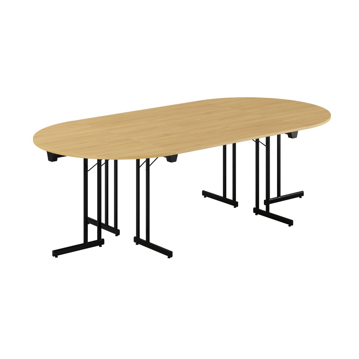 Produktbillede af Konferencebord 240x120cm Sammenklappeligt bord Eg-sort på tilbud