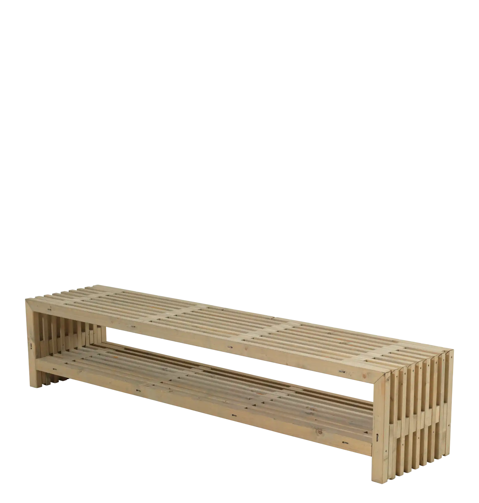 Produktbillede af PLUS RUSTIK TRALLEBÆNK DESIGN M/HYLDE 218 i premium kvalitet
