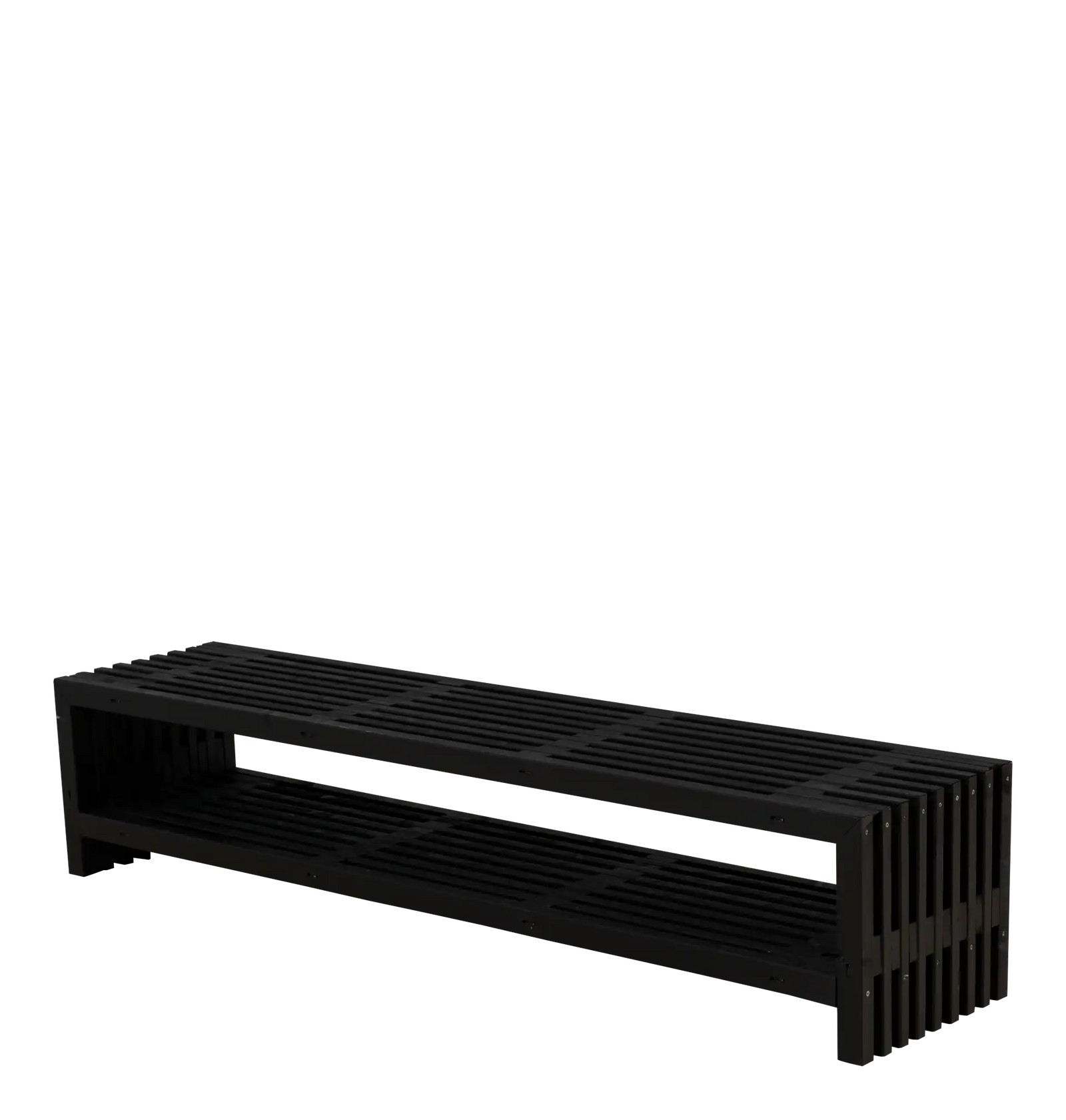Produktbillede af PLUS RUSTIK TRALLEBÆNK DESIGN M/HYLDE SORT 218 i premium kvalitet