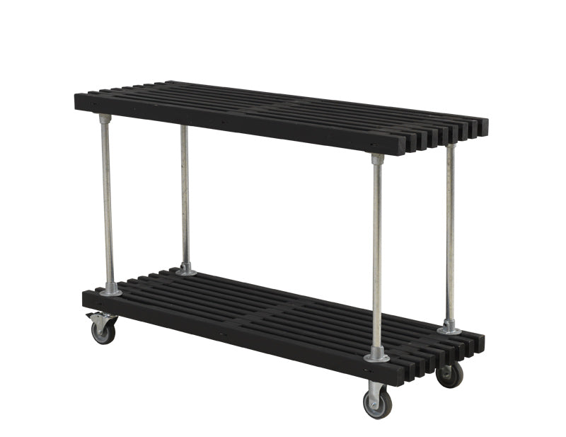 Produktbillede af Plus Trallebord m/hjul og hylde sort 138 i premium kvalitet