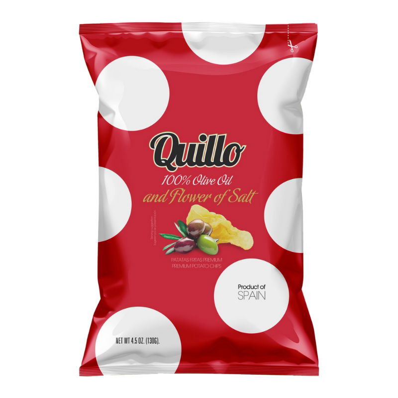 Produktbillede af Olivenolie Chips Quillo 45g på tilbud i premium kvalitet